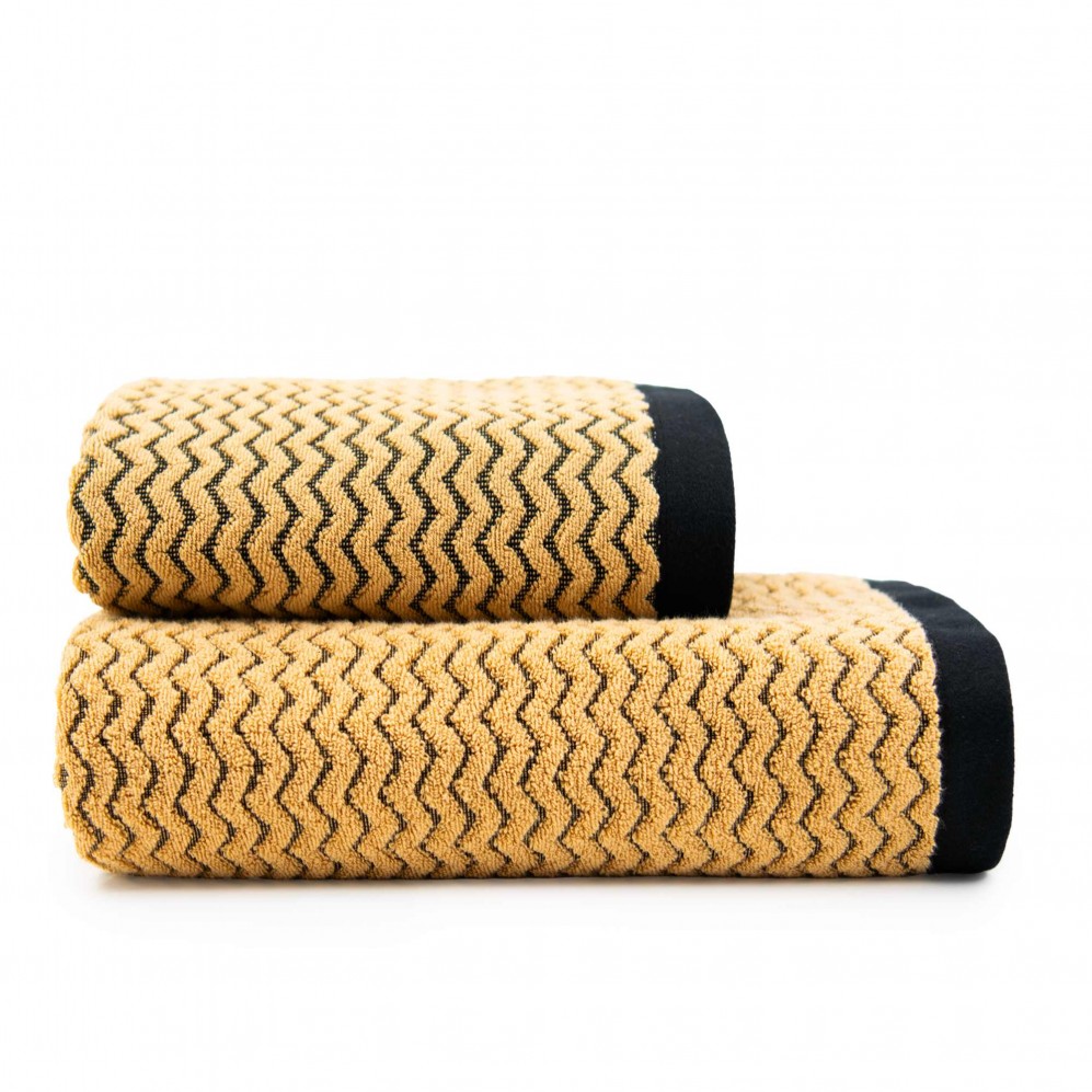 Prosop, LAHTI 2 negru/bej 70x140, Bumbac Organic, 550GSM 70x140 Prosoape de baie