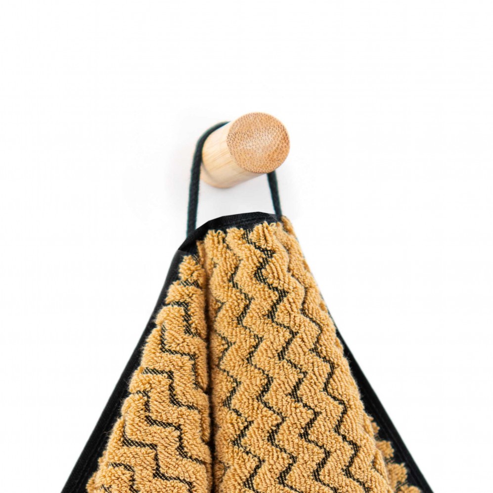 Prosop, LAHTI 2 negru/bej 70x140, Bumbac Organic, 550GSM Prosoape de baie