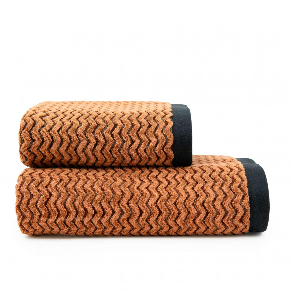 Prosop, LAHTI 2 negru/maro deschis 70x140, Bumbac Organic, 550GSM 70x140 Prosoape de baie