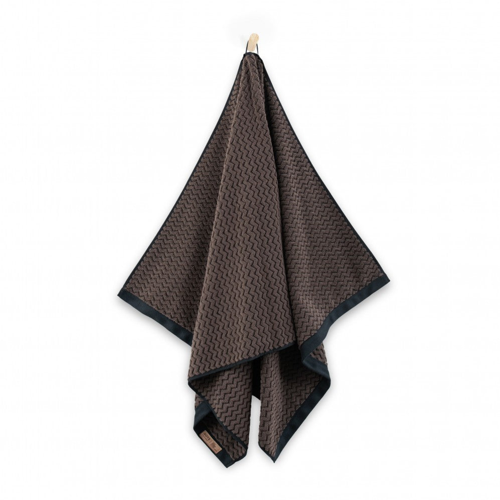 Prosop, LAHTI 2 negru/maro închis 70x140, Bumbac Organic, 550GSM Prosoape de baie