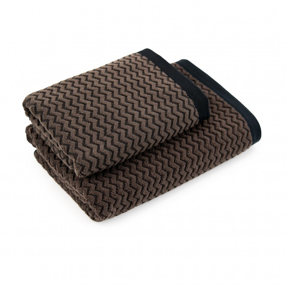 Prosop, LAHTI 2 negru/maro închis 70x140, Bumbac Organic, 550GSM Prosoape de baie