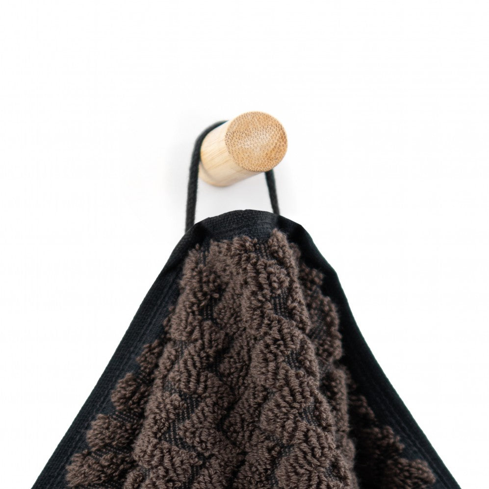 Prosop, LAHTI 2 negru/maro închis 70x140, Bumbac Organic, 550GSM Prosoape de baie