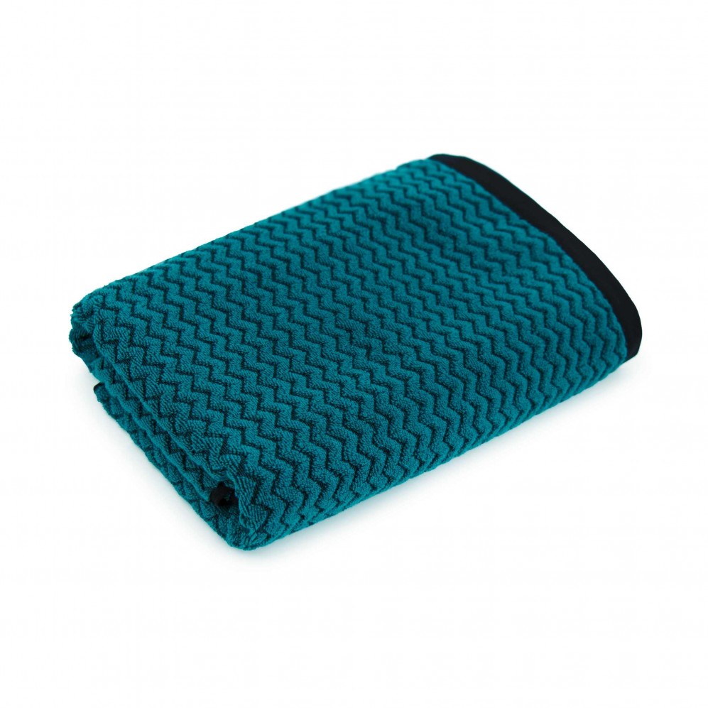 Prosop, LAHTI 2 negru/turcoaz 70x140, Bumbac Organic, 550GSM Prosoape de baie