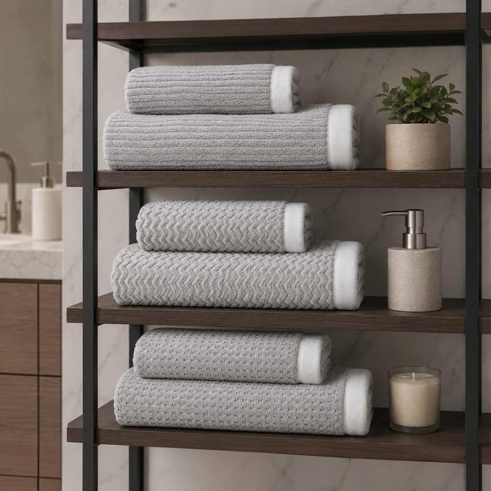 Prosop, LAHTI 2 ecru/gri deschis 70x140, Bumbac Organic, 550GSM Prosoape de baie