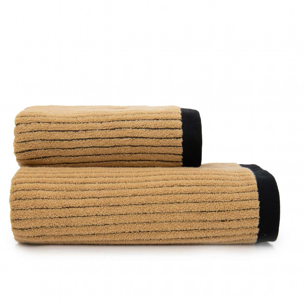 Prosop, MALMO 2 negru/bej 70x140, Bumbac Organic, 550GSM 70x140 Prosoape de baie