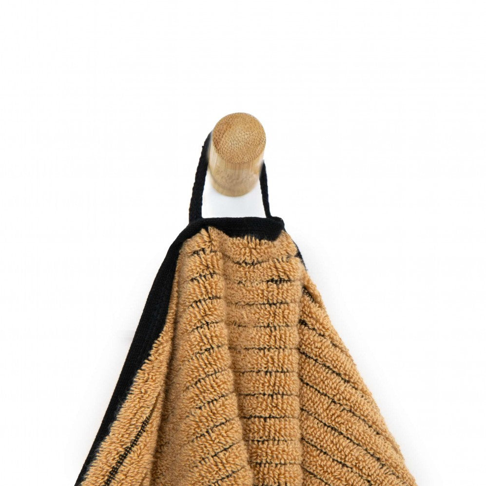 Prosop, MALMO 2 negru/bej 70x140, Bumbac Organic, 550GSM Prosoape de baie