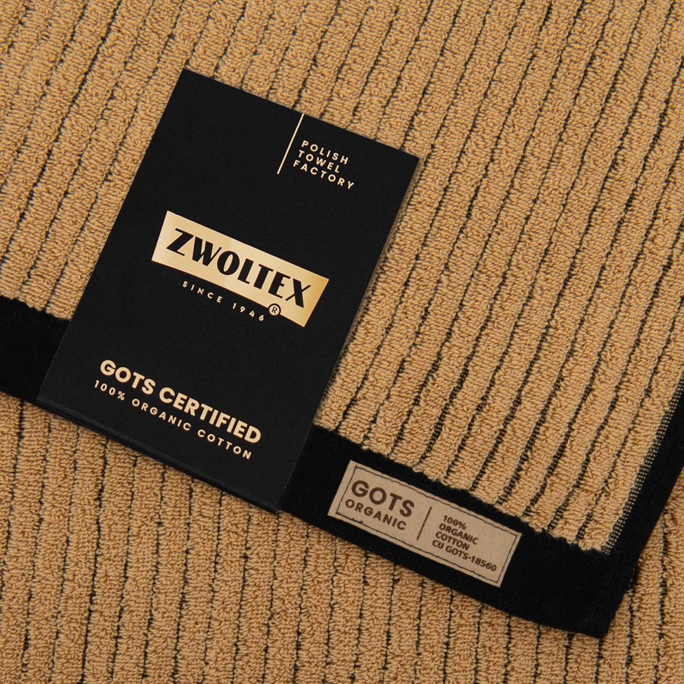 Prosop, MALMO 2 negru/bej 70x140, Bumbac Organic, 550GSM Prosoape de baie