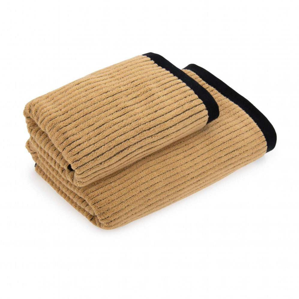 Prosop, MALMO 2 negru/bej 70x140, Bumbac Organic, 550GSM Prosoape de baie