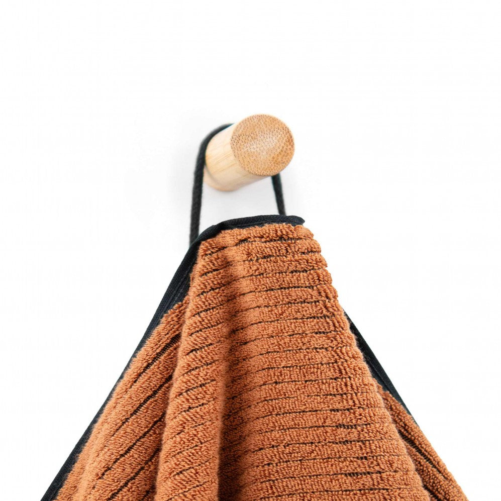 Prosop, MALMO 2 negru/maro 70x140, Bumbac Organic, 550GSM Prosoape de baie
