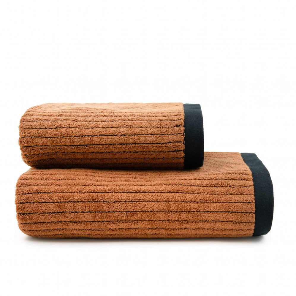Prosop, MALMO 2 negru/maro 70x140, Bumbac Organic, 550GSM 70x140 Prosoape de baie
