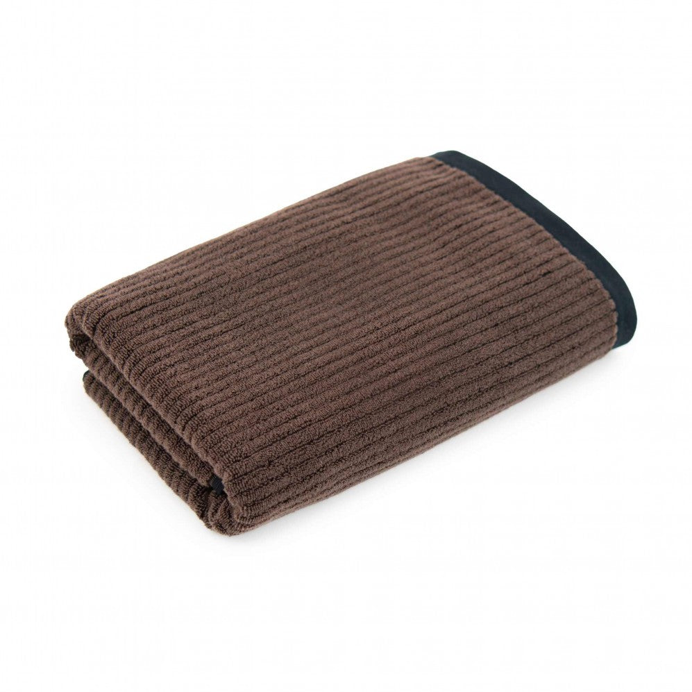 Prosop, MALMO 2 negru/maro închis 70x140, Bumbac Organic, 550GSM Prosoape de baie