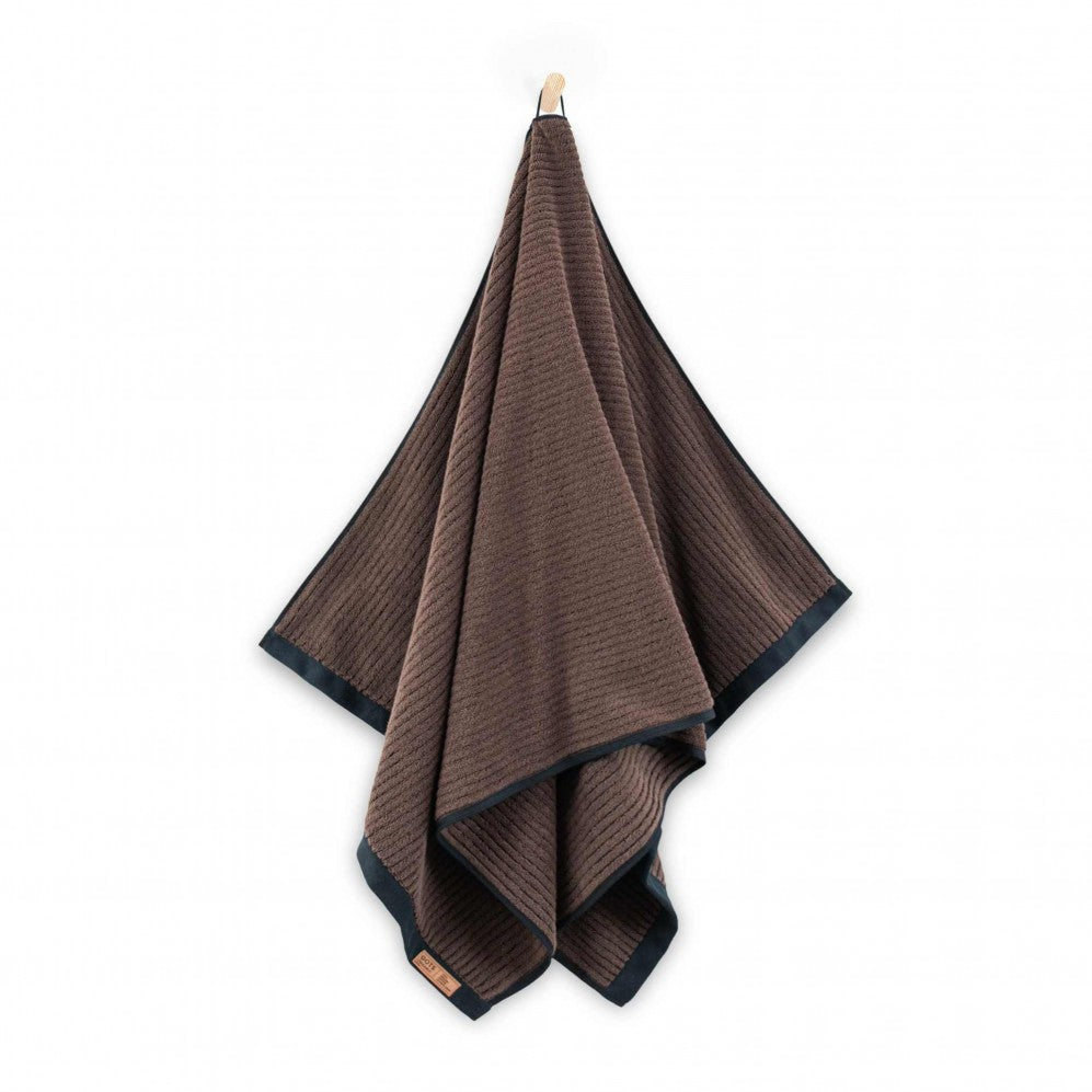 Prosop, MALMO 2 negru/maro închis 70x140, Bumbac Organic, 550GSM Prosoape de baie
