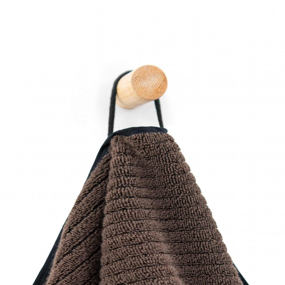 Prosop, MALMO 2 negru/maro închis 70x140, Bumbac Organic, 550GSM Prosoape de baie