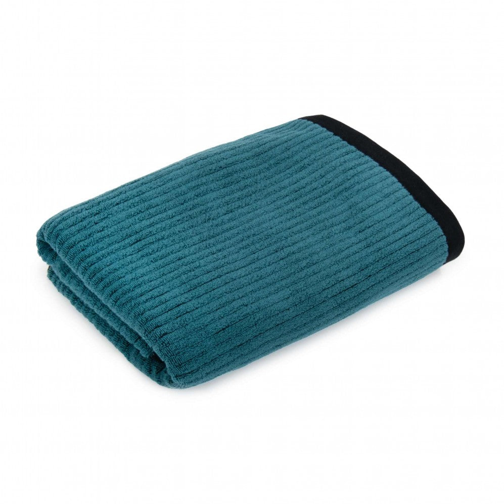 Prosop, MALMO 2 negru/turcoaz 70x140, Bumbac Organic, 550GSM Prosoape de baie