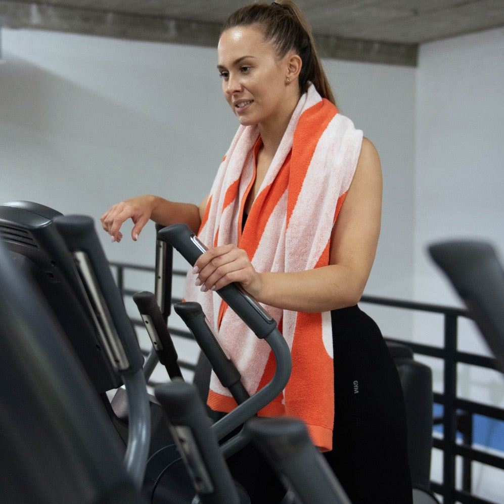 Prosop, Gym AB Portocaliu/Alb 70x140, Bumbac Egiptean, 430GSM Prosoape pentru sală