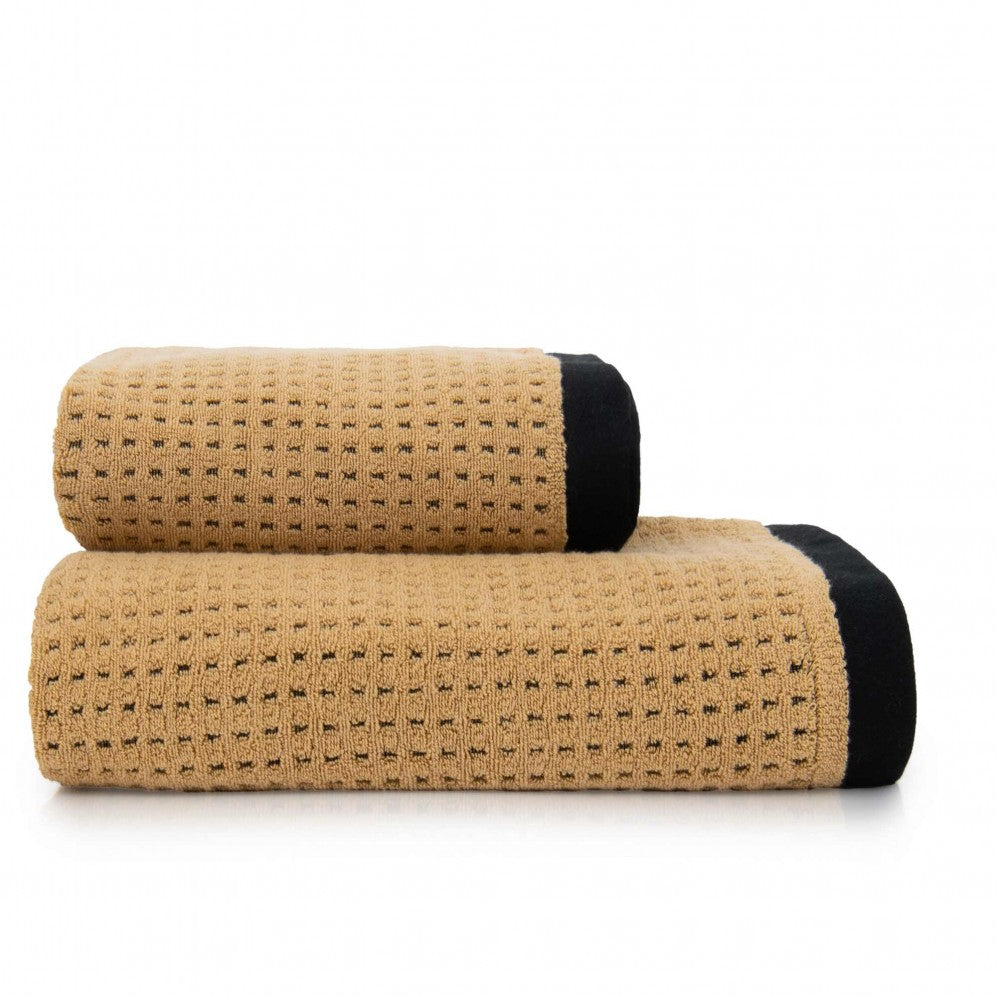 Prosop, OSLO 2 negru/bej 50x100, Bumbac Organic, 550GSM 50x100 Prosoape de baie