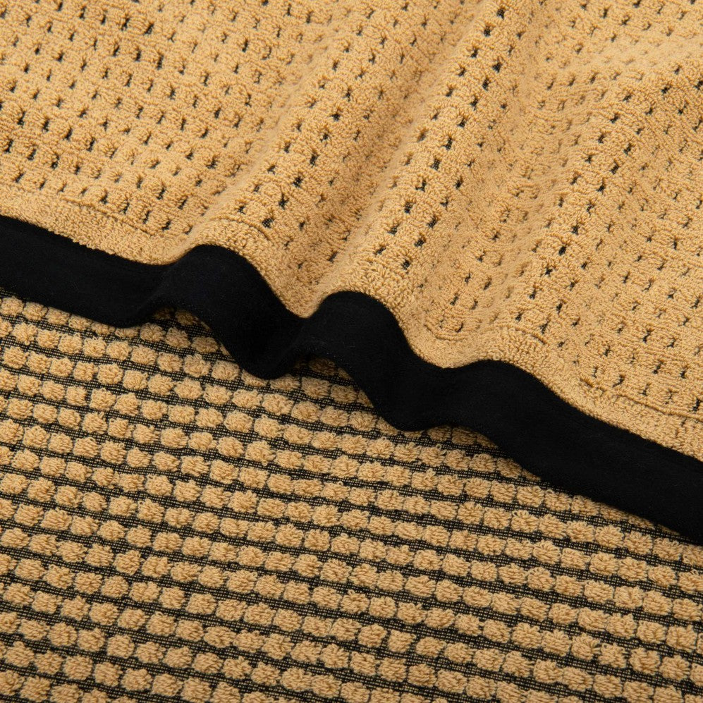 Prosop, OSLO 2 negru/bej 50x100, Bumbac Organic, 550GSM Prosoape de baie
