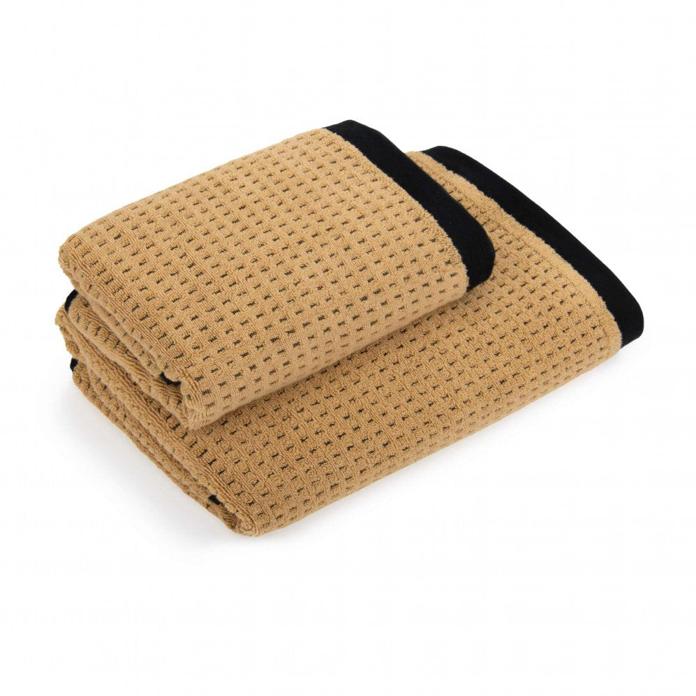 Prosop, OSLO 2 negru/bej 50x100, Bumbac Organic, 550GSM Prosoape de baie