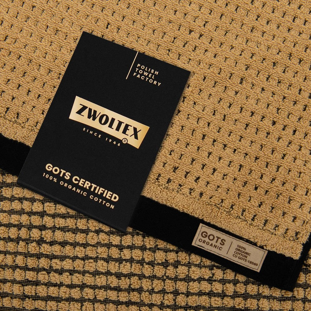 Prosop, OSLO 2 negru/bej 50x100, Bumbac Organic, 550GSM Prosoape de baie