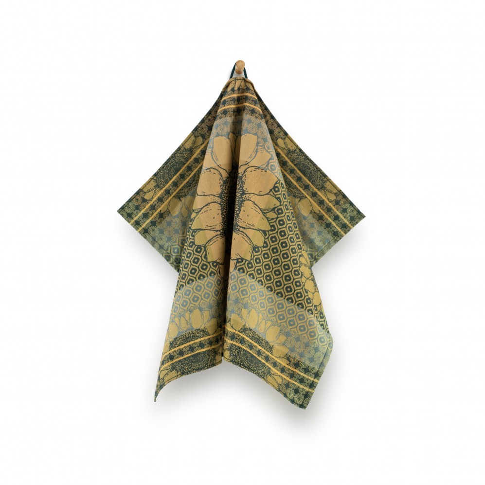 Prosop de bucătărie, Sunflowers verde 50x70, 100% Bumbac Organic, 240GSM Prosoape de bucătărie